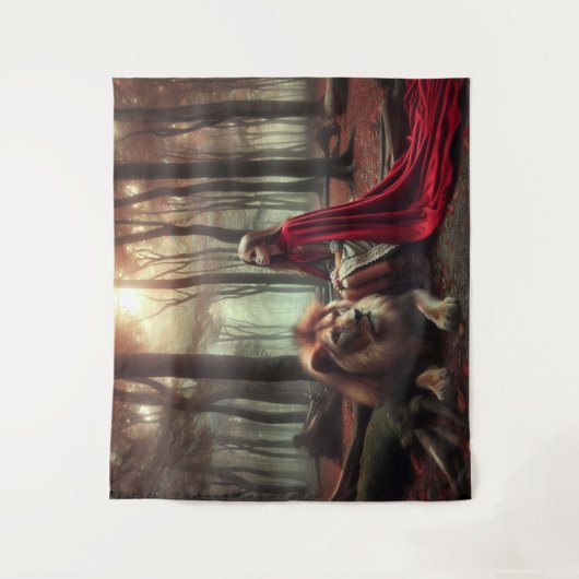 Meisje met een leeuw wandkleed (Voorkant)