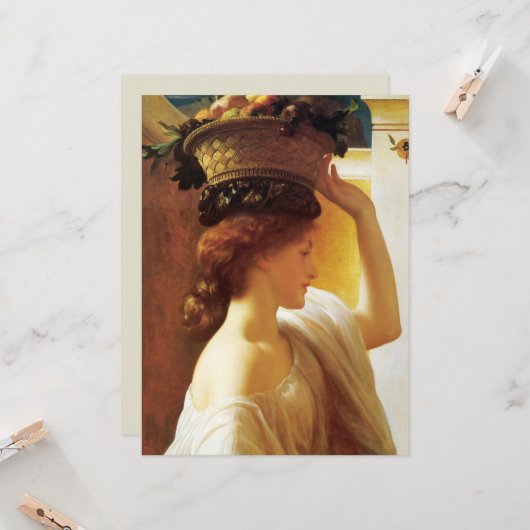 Meisje met een mand van fruit (door Frederic Leigh Kaart (Voorkant / Achterkant in situ)