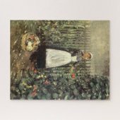 Meisje met een mand van groenten in een tuin legpuzzel (Horizontaal)