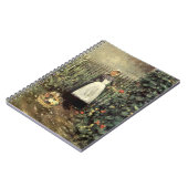 Meisje met een mand van groenten in een tuin notitieboek (Linkerzijde)