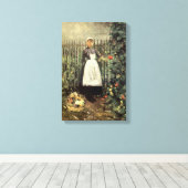 Meisje met een mand van groenten (Olga Boznanska) Canvas Afdruk (Insitu (Houten vloer))