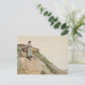 Meisje met een mand | Winslow Homer Briefkaart (Staand voorkant)