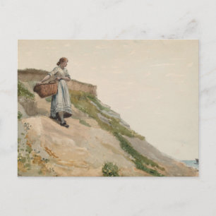 Meisje met een mand   Winslow Homer Briefkaart