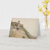 Meisje met een mand | Winslow Homer Kaart (Gele Bloem)