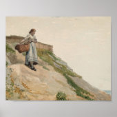 Meisje met een mand | Winslow Homer Poster (Voorkant)