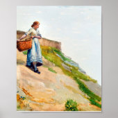 Meisje met een mandje van Winslow Homer Poster (Voorkant)