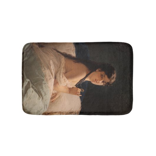 Meisje met een medaillon (door Gerolamo Induno) Badmat (Voorkant)