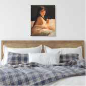 Meisje met een medaillon (door Gerolamo Induno) Canvas Afdruk (Insitu (Slaapkamer))