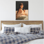 Meisje met een medaillon (door Gerolamo Induno) Canvas Afdruk (Insitu (Slaapkamer))