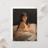 Meisje met een medaillon (door Gerolamo Induno) Kaart (Voorkant / Achterkant in situ)