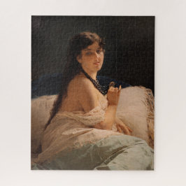 Meisje met een medaillon (door Gerolamo Induno) Legpuzzel