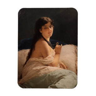 Meisje met een medaillon (door Gerolamo Induno) Magneet