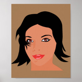  meisje met een mooi gezicht poster