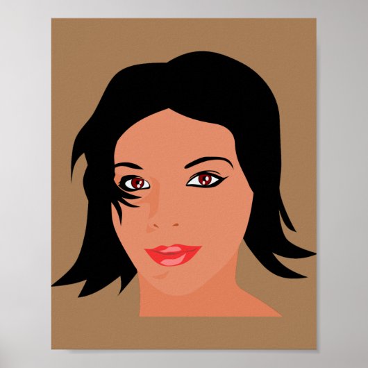 meisje met een mooi gezicht poster (Voorkant)