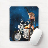 Meisje met een motorfiets muismat (Met muis)