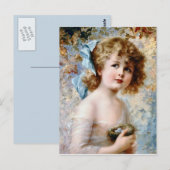 Meisje met een nest briefkaart (Voorkant / Achterkant)