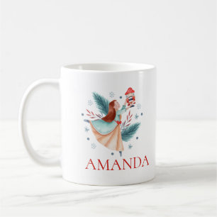 Meisje met een notenkraker ornament op maat monogr koffiemok
