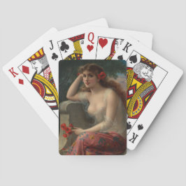 Meisje met een oppie van Emile Vernon Pokerkaarten