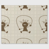 Meisje met een pap omhullpapier cadeaupapier (Vlak)