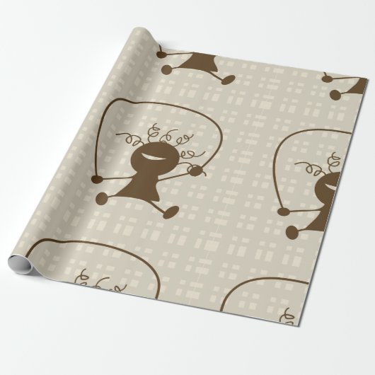 Meisje met een pap omhullpapier cadeaupapier (Uitgerold)