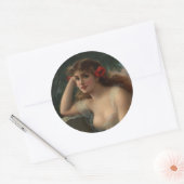Meisje met een paplepel ronde sticker (Envelop)