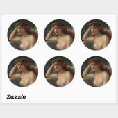 Meisje met een paplepel ronde sticker (Vel)