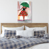 Meisje met een paraplu canvas afdruk (Insitu (Slaapkamer))