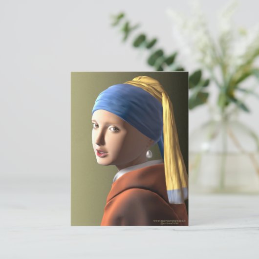 Meisje met een parel briefkaart (Staand voorkant)