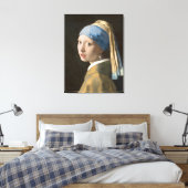 Meisje met een parel canvas afdruk (Insitu (Slaapkamer))