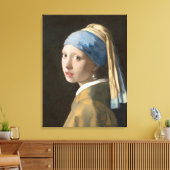 Meisje met een parel canvas afdruk (Insitu (Woonkamer))