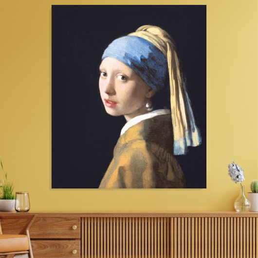 Meisje met een parel canvas afdruk (Insitu (Woonkamer))