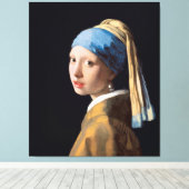 Meisje met een parel canvas afdruk (Insitu (Houten vloer))