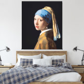 Meisje met een parel canvas afdruk (Insitu (Slaapkamer))