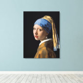 Meisje met een parel canvas afdruk (Insitu (Houten vloer))
