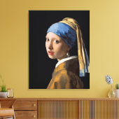 Meisje met een parel canvas afdruk (Insitu (Woonkamer))