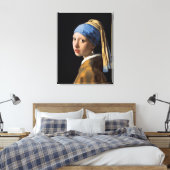 Meisje met een parel canvas afdruk (Insitu (Slaapkamer))