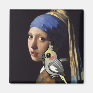 Meisje met een parel Cockatiel Magneet