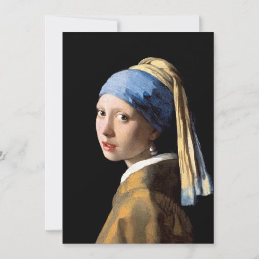 Meisje met een parel die een Nederlands Vermeer-gr Kaart (Voorkant)