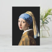 Meisje met een parel die een Nederlands Vermeer-gr Kaart (Staand voorkant)