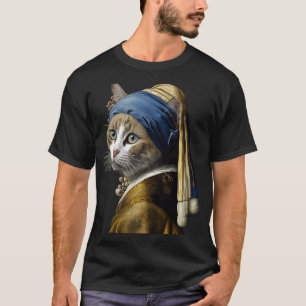 Meisje met een parel die kat 2 verdient t-shirt