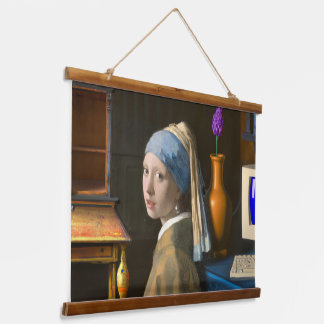 Meisje met een parel die nieuw renderend Poster ve Hangend Wandkleed