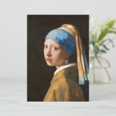 Meisje met een parel die portret schildert bedankkaart (Staand voorkant)