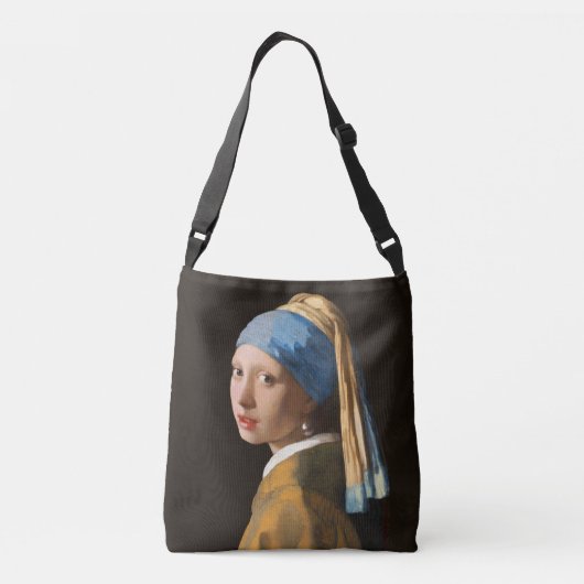 Meisje met een parel die portret schildert crossbody tas (Achterkant)