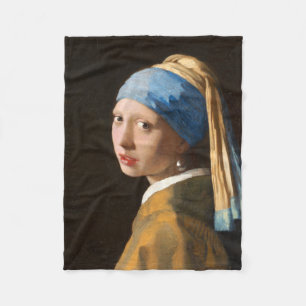 Meisje met een parel die portret schildert fleece deken