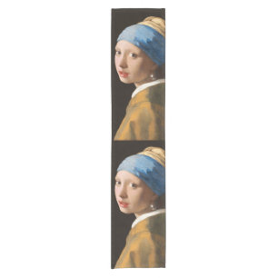 Meisje met een parel die portret schildert korte tafelloper