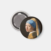 Meisje met een parel die portret schildert magneet (Voorkant / Achterkant)