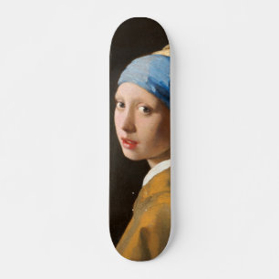 Meisje met een parel die portret schildert persoonlijk skateboard