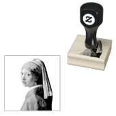 Meisje met een parel die portret schildert rubberstempel (Gestempeld)