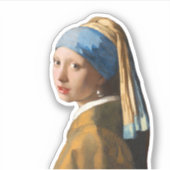 Meisje met een parel die portret schildert sticker (Voorkant)