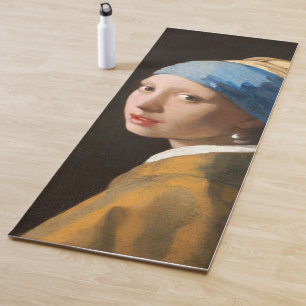 Meisje met een parel die portret schildert yogamat